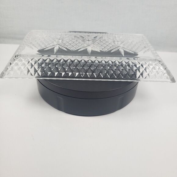 Cristal D'Arques France 24% Lead Crystal Glass Diamond Point Cut Dish Rectangle - Picture 9 of 10